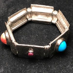 Vintage Silver Bracelet with variety of stones.
